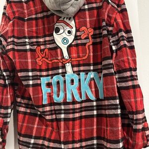 Unisex Plaid Forky Hooded Jacket